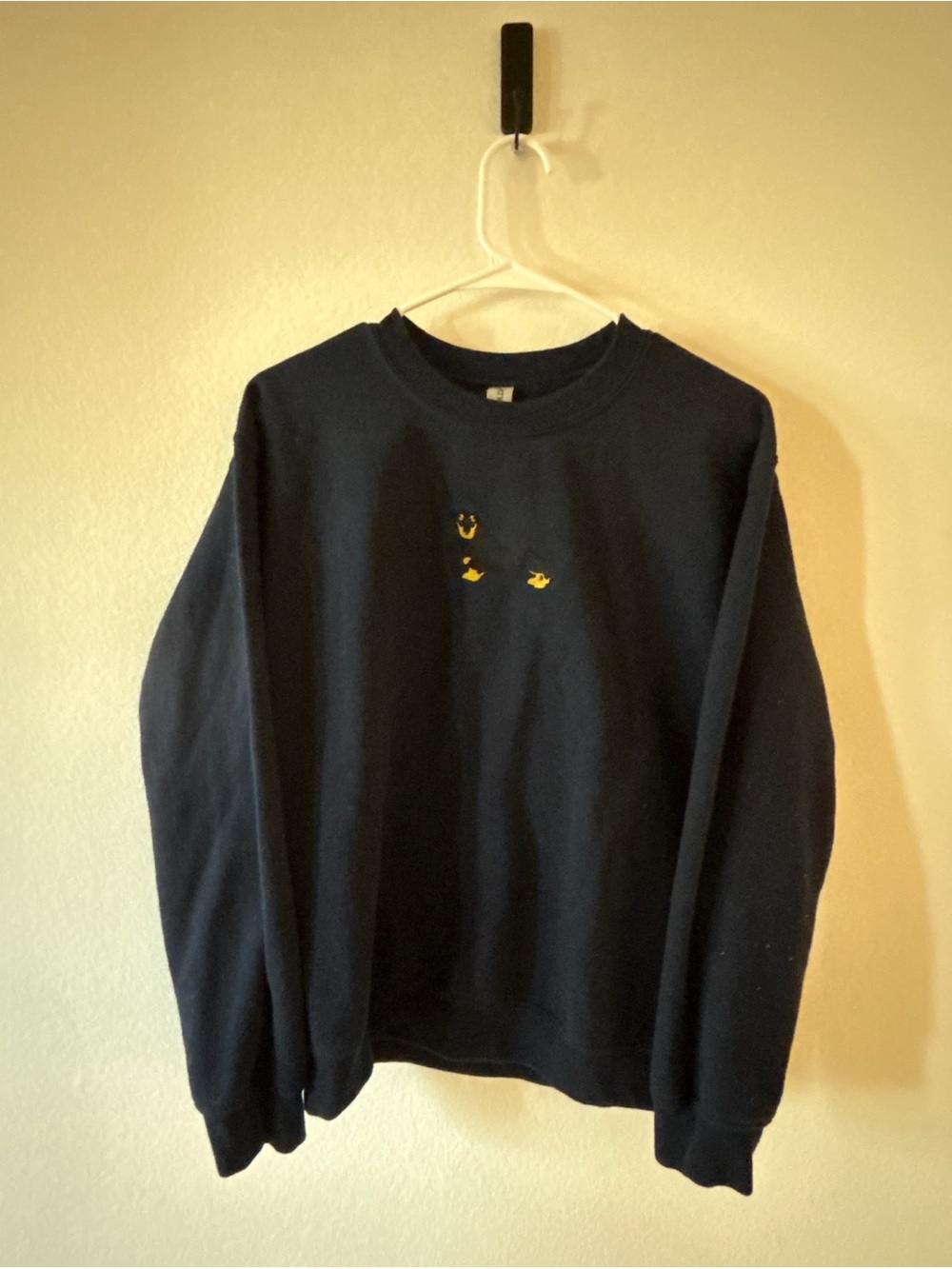 Gildan Navy Blue Crewneck Sweatshirt with Cute Dachshund